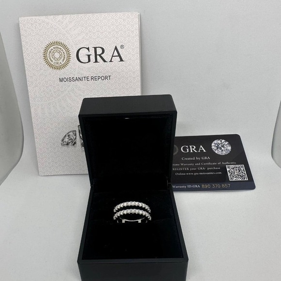 Moissanite Diamond Ring Enhancer Wedding Band GRA Certified Jewelry Size 5.5 - Picture 1 of 11
